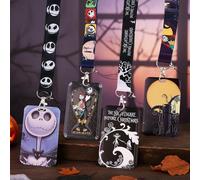 Lot de 4 porte-cartes d'Halloween pour cosplay et costume, design gothique macabre avec Jack et Sally de l'étrange Noël de monsieur Jack