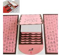 Lot de 4 porte-cartes faits à la main - Livre de cartes surprise en cascade - Cadeau de Noël ou d'anniversaire - Rose