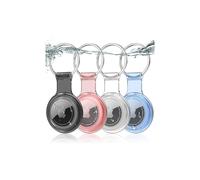 Lot de 4 porte-clés AirTag, étui de protection étanche à 360 compatible avec les AirTags Apple pour sacs, clés, animaux de compagnie -