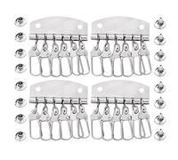 Lot de 4 porte-clés avec 4 à 6 crochets, six dents | 4 à 6 crochets de fermeture, porte-clés, porte-clés, organiseurs de rangée, porte-monnaie, sac