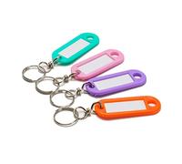 Lot de 4 Porte-clés colorés Lion Dell'Era avec Plaque nom - Boîte à Suspendre - Fabriqué en Italie