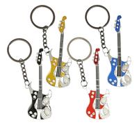 Lot De 4 Porte-clés Guitare En Alliage - Porte-clés Guitare Miniature Mignon Électrique - Instrument De Musique Pour Les Amoureux