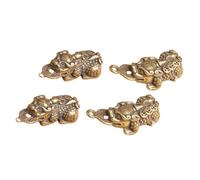 Lot de 4 porte-clés Pendentifs en Laiton Pur Cuivre Breloques Feng Shui Animal Mythique Décoration porte-clés Vintage Charm Décoratif pour Chance et Richesse