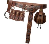 Lot de 4 porte-clés punk en relief pour les amateurs de plein air, festival, voyage avec carquois, marron, Embossed waist bag, Beauté de masse