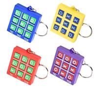 Lot de 4 Porte-Clés Tic Tac Toe,Pendentif en Plastique,Mini Porte-Clés pour Enfants 8-12 Ans,Sac à Dos,Clip d'Anniversaire,Trousseau de Clés,Cadeau Fille,Garçon,Sac de Fête