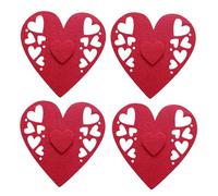 Lot de 4 porte-couverts creux en forme de cœur pour la Saint-Valentin, un mariage, un dîner