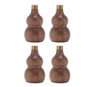 Lot de 4 porte-encens en bois massif, forme de calebasse, style rétro.