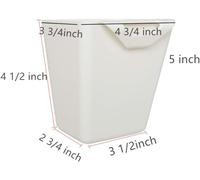 Lot De 4 Porte-Gobelets À Suspendre,Panier De Rangement À Roulettes,Accessoires De Chariot À Roulettes,11,9 X 10,2 Cm,Pots À Crayons Suspendus,Pots À Plantes,Pot À Maquillage (Blanc)