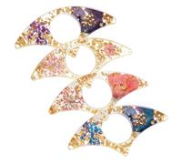 Lot de 4 porte-livres en forme de fleur séchée - Fait à la main - Accessoires de lecture en résine - Marque-page floral pour enseignants, amateurs de livres