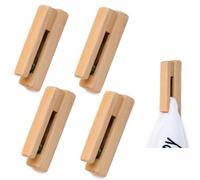 Lot de 4 Porte-Serviettes en Bois Auto-adhésifs en Forme de Crochet Mural en Bois pour Serviette de Salle de Bain et de Cuisine Décoration de la Maison Durable, Facile à Installer