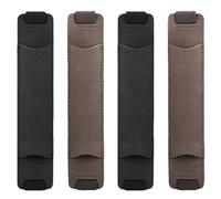 Lot de 4 porte-stylos avec bande élastique réglable en cuir synthétique amovible pour journal, marque-pages, couverture rigide, cadeau de remise de diplôme (noir + gris)