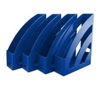 Waytex Lot de 4 Portes Revues A4 Organiseur Vertical de Bureau matière Plastique rigide - Bleu