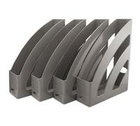 Waytex Lot de 4 Portes Revues A4 Organiseur Vertical de Bureau matière Plastique rigide - Gris