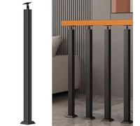 Lot de 4 poteaux de balustre d'escalier en fer - Broches de rampe de balcon intérieur/extérieur, colonnes verticales carrées inclinables pour améliorer la sécurité et le style des escaliers