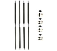 Lot de 4 poteaux de Filet de sécurité Ø25mm pour Trampolines avec Mousse, visserie et Capuchon (Longueur Totale 215cm)