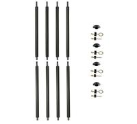Lot de 4 poteaux de Filet de sécurité Ø25mm pour Trampolines avec Mousse, visserie et Capuchon (Longueur Totale 215cm)