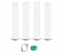 Lot de 4 poteaux de support transparents pour plantes grimpantes de 38,1 à 17,8 cm avec design pentagonal fermé unique pour stimuler la santé des plantes et fixer les racines
