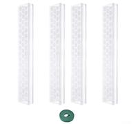 Lot de 4 poteaux en mousse empilables en plastique pour plantes grimpantes, piquets hexagonaux transparents de 43,2 cm avec design respirant pour la croissance verticale et le développement des