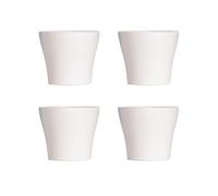 Lot de 4 Pots à Fleurs en Plastique Blanc avec Cache-Pot GH629W St Helens Home and Garden - 20 Cm x 14.5 Cm