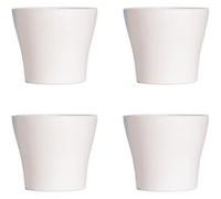 Lot de 4 Pots à Fleurs en Plastique Blanc avec Cache-Pot GH629W St Helens Home and Garden - 20 Cm x 14.5 Cm