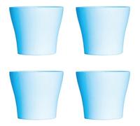 Lot de 4 Pots à Fleurs en Plastique Bleu avec Cache-Pot GH629BL St Helens Home and Garden - 20 Cm x 14.5 Cm