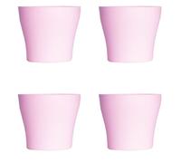 Lot de 4 Pots à Fleurs en Plastique Rose Avec Cache-Pot GH629PK St Helens Home and Garden - 20 Cm x 14.5 Cm