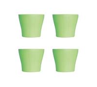 Lot de 4 Pots à Fleurs en Plastique Vert Avec Cache-Pot GH629GR St Helens Home and Garden - 20 Cm x 14.5 Cm Vert G
