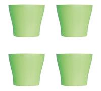Lot de 4 Pots à Fleurs en Plastique Vert Avec Cache-Pot GH629GR St Helens Home and Garden - 20 Cm x 14.5 Cm Vert G