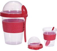 Lot de 4 pots à yaourt Excellent Houseware, plastique, 9x16 cm, 600 ml, multicolore