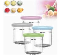 Lot de 4 pots Creami (format pinte) pour sorbetière Ninja Creami, avec couvercles.