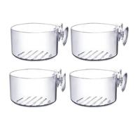 Lot de 4 Pots de Aquatiques en Acrylique Transparent pour Aquatiques en Verre de - Support pour vivantes - Support en Verre pour crevettes Rouges avec ventouses