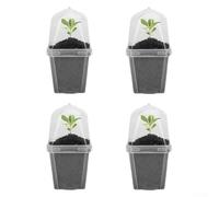 Lot de 4 pots de fleurs en forme de dôme pour jardiniers d'intérieur pour cultiver des herbes, des micropousses et des petites plantes ornementales