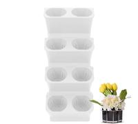 Lot de 4 pots de fleurs muraux pour jardin vertical - Jardinière verticale pour l'extérieur - Décoration de chambre - Support de fleurs à plusieurs étages - Flexible - Utilisation dans le balcon, le