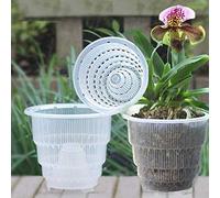 Lot de 4 pots de fleurs transparents avec trou respirant fendu en plastique pour décoration de bureau ou de jardin, Pas de zéro, Voir image, 15 cm