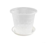 Lot de 4 pots de fleurs transparents en plastique blanc avec stomates, convient pour planter des plantes en pot dans les jardins, 11 cm