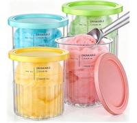 Lot de 4 Pots pour Ninja Creamy Deluxe 680ML Bacs Compatible avec Ninja NC501/NC500 Series Accessoires pour sorbetière