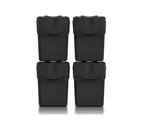 Lot de 4 poubelles KEDEN SORTIBOX 100% plastique recyclé, noir, 80L