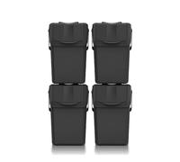 Ensemble de poubelles de tri Keden SORTI BOX 4x25l - noir recyclage Noir