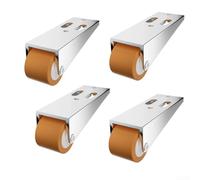 Lot de 4 poulies de bas de porte mobiles avec cadres galvanisés, conçues pour s'adapter aux espaces restreints et faciliter le mouvement des meubles