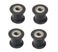 Lot de 4 poulies de guidage de courroie en nylon pour rameur avec roulement 6000zz Diamètre extérieur 40 mm Trou intérieur 10 mm Pièces de rechange Noir