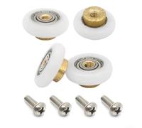 Lot de 4 poulies de salle de bain coulissantes en nylon et cuivre avec vis pour verre de 19 mm, 23 mm, 25 mm, 27 mm de diamètre, 4 à 8 mm de diamètre (23 mm)