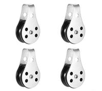 Lot de 4 poulies marines pour kayaks et canoës avec corps en acier inoxydable 316 et poulie en nylon, compatible avec corde de 2 mm de diamètre 6 mm, charge sûre de 340,2 kg