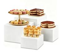 Lot de 4 Presentoir Aperitif Buffet 5 à 8 pouce,présentoir buffet blanc | Support présentoir buffet, Idéal pour apéritif, mariage, buffet boissons, gâteau, bijoux. Facile à nettoyer et réutilisable