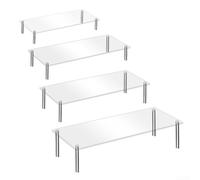 Lot de 4 présentoirs en acrylique pour présenter des bijoux, des jouets, des plantes et des desserts avec une construction robuste de 3 mm d'épaisseur et un design en acrylique transparent