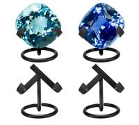 Lot de 4 présentoirs en métal pour boules de cristal, fossiles et roches peintes, conçus pour présenter en toute sécurité des objets de collection et d'art (Amour, noir)