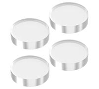 Lot de 4 présentoirs ronds en acrylique - Blocs polis transparents en forme de cube et de colonne - Présentoir rond pour bijoux, parfums, bagues, gâteaux, objets de collection, art, bureau, magasin
