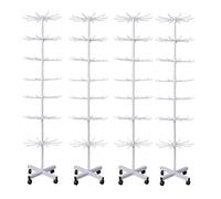 Lot de 4 présentoirs rotatifs - Hauteur : 155 cm - 7 étages - Lot de 4 supports rotatifs avec 70 crochets en métal - Pour équipement de magasin, comptoir, décoration de magasin et de petits articles -
