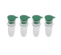 Lot de 4 presse-citrons, extracteur de jus manuel en plastique avec bouchon à vis, mini presse-citron et poignée ergonomique, facile à nettoyer, idéal pour les cocktails, la (Green)