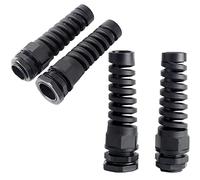 Lot de 4 presse-étoupes PG7 noirs IP68 étanches en spirale pour fixer et protéger des fils de 3 à 6 mm