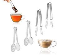 Lot de 4 Presse-Sachets de Thé en Acier Inoxydable - Passoire à Long Manche - Pièces Solides pour Sachets de Thé, Glaçons et Cubes de Sucre